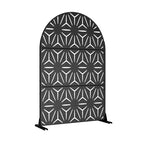 MAYEERTY Schermi per la privacy a stella neri in acciaio zincato con arco per esterni e interni, schermo decorativo divisorio
