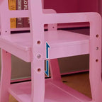 COZONY Set Scrivania e Sedia per Bambini, Scrivania da Studio in Legno con Libreria, Bacheca, Cassetto, Armadietto per Bambini e Bambine, Sedia Regolabile, per Fascia d'età 3-8 Anni