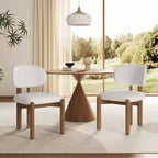 Christopher Knight Home Elias Sedie da Pranzo Scandinave Moderne in Legno di Gomma con Sedile Imbottito