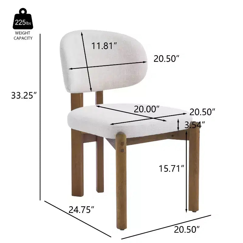 Christopher Knight Home Elias Sedie da Pranzo Scandinave Moderne in Legno di Gomma con Sedile Imbottito