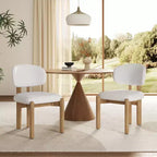 Christopher Knight Home Elias Sedie da Pranzo Scandinave Moderne in Legno di Gomma con Sedile Imbottito