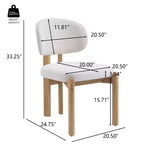 Christopher Knight Home Elias Sedie da Pranzo Scandinave Moderne in Legno di Gomma con Sedile Imbottito