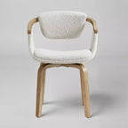 Art Leon Boucle Fabric Swivel Dining Chair
