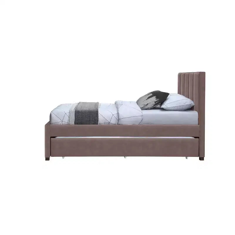 Meridian Furniture, Letto a rotelle singolo Hudson in pelle vegana