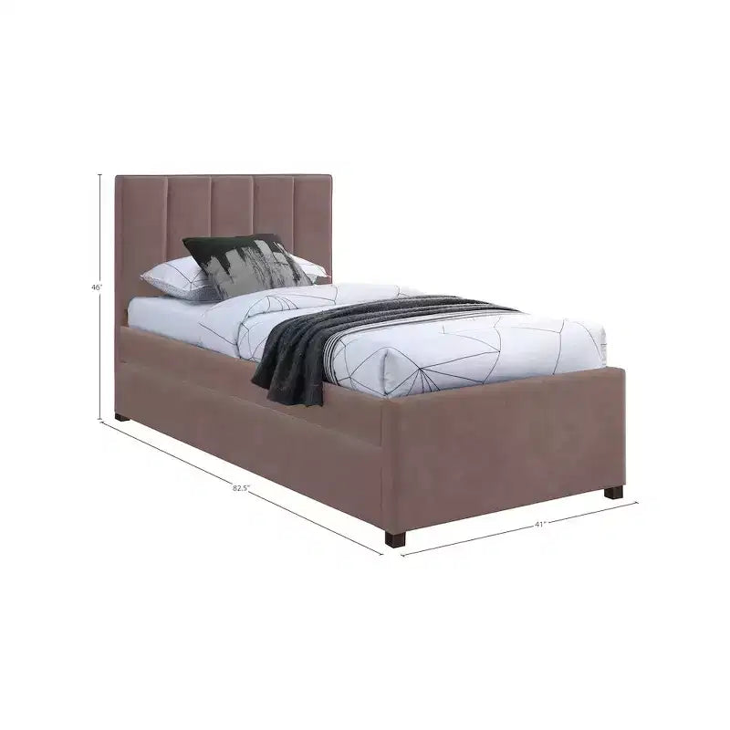 Meridian Furniture, Letto a rotelle singolo Hudson in pelle vegana