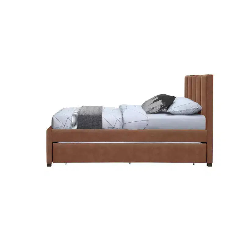 Meridian Furniture, Letto a rotelle singolo Hudson in pelle vegana