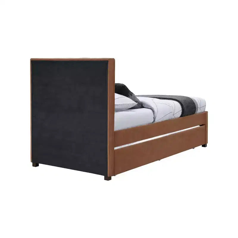 Meridian Furniture, Letto a rotelle singolo Hudson in pelle vegana