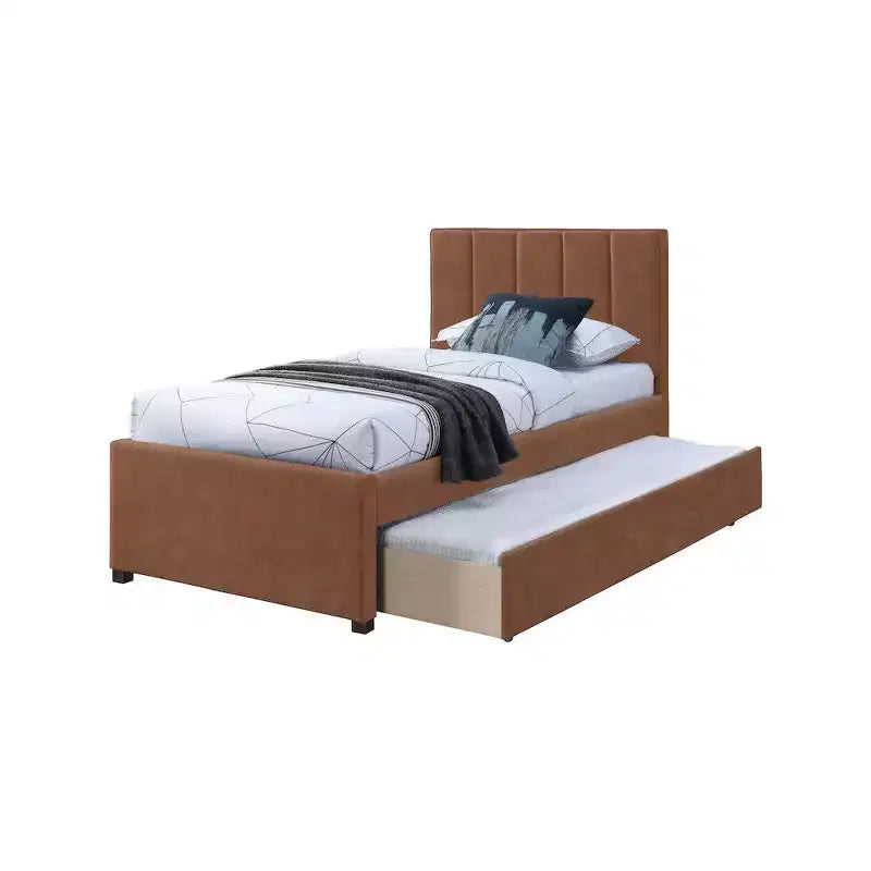 Meridian Furniture, Letto a rotelle singolo Hudson in pelle vegana