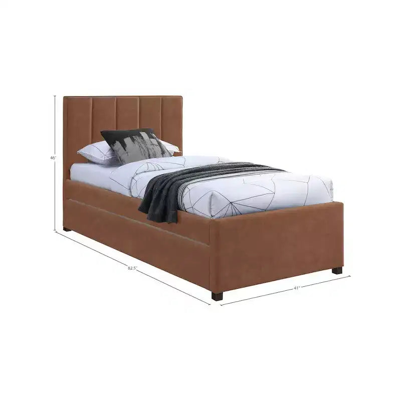 Meridian Furniture, Letto a rotelle singolo Hudson in pelle vegana
