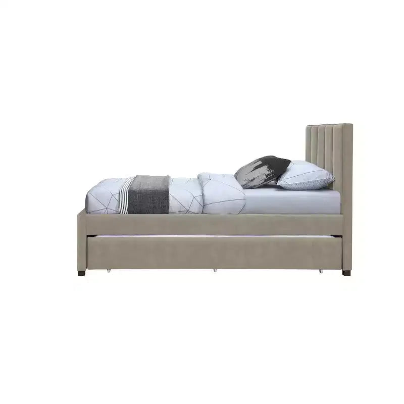 Meridian Furniture, Letto a rotelle singolo Hudson in pelle vegana