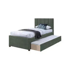 Meridian Furniture, Letto a rotelle singolo Hudson in pelle vegana