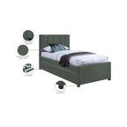 Meridian Furniture, Letto a rotelle singolo Hudson in pelle vegana