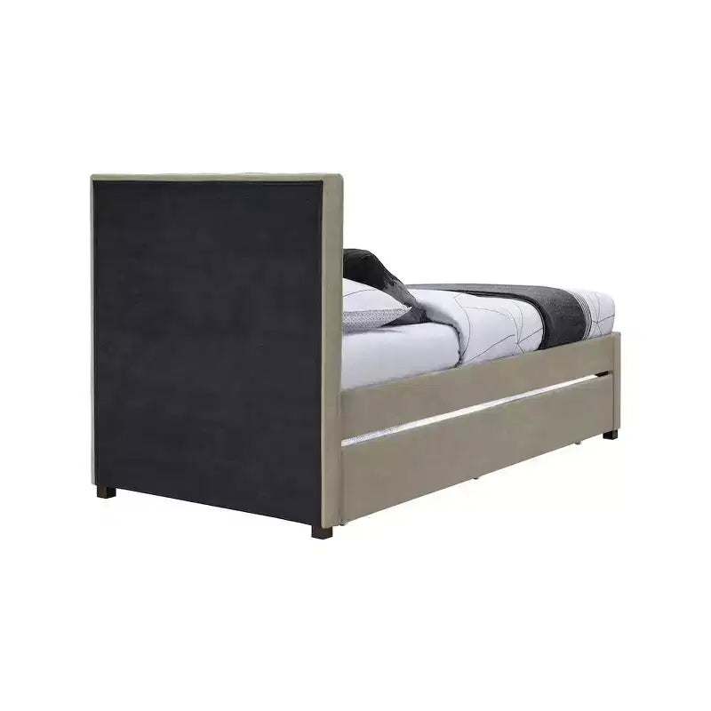 Meridian Furniture, Letto a rotelle singolo Hudson in pelle vegana