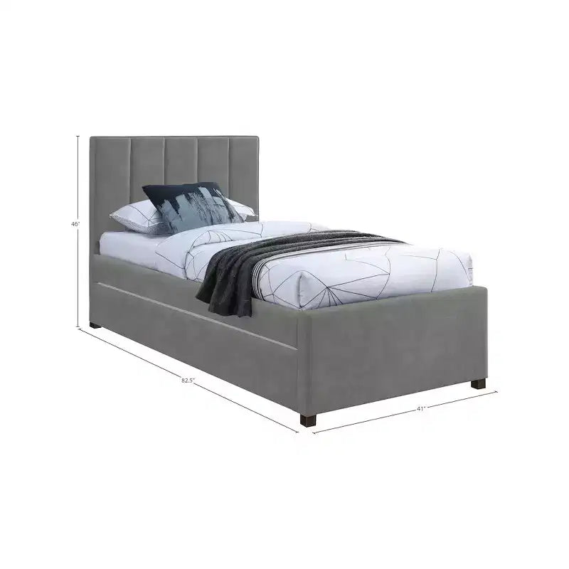 Meridian Furniture, Letto a rotelle singolo Hudson in pelle vegana