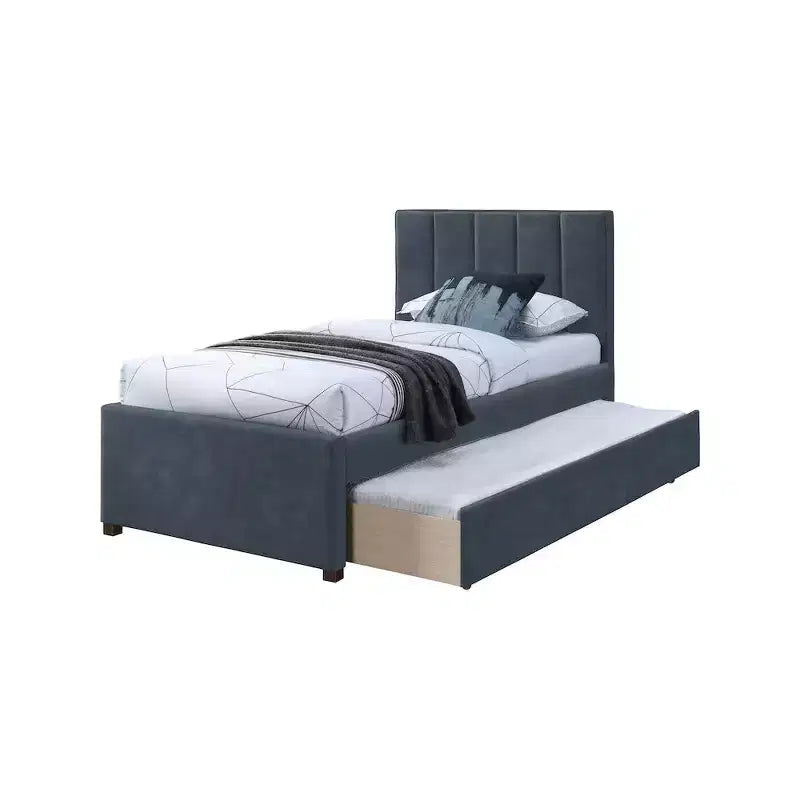 Meridian Furniture, Letto a rotelle singolo Hudson in pelle vegana