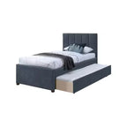 Meridian Furniture, Letto a rotelle singolo Hudson in pelle vegana
