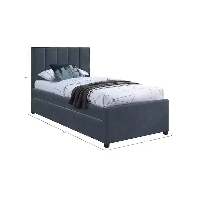 Meridian Furniture, Letto a rotelle singolo Hudson in pelle vegana