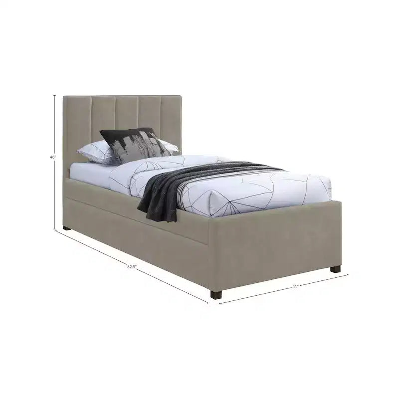 Meridian Furniture, Letto a rotelle singolo Hudson in pelle vegana