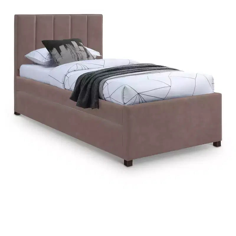 Meridian Furniture, Letto a rotelle singolo Hudson in pelle vegana