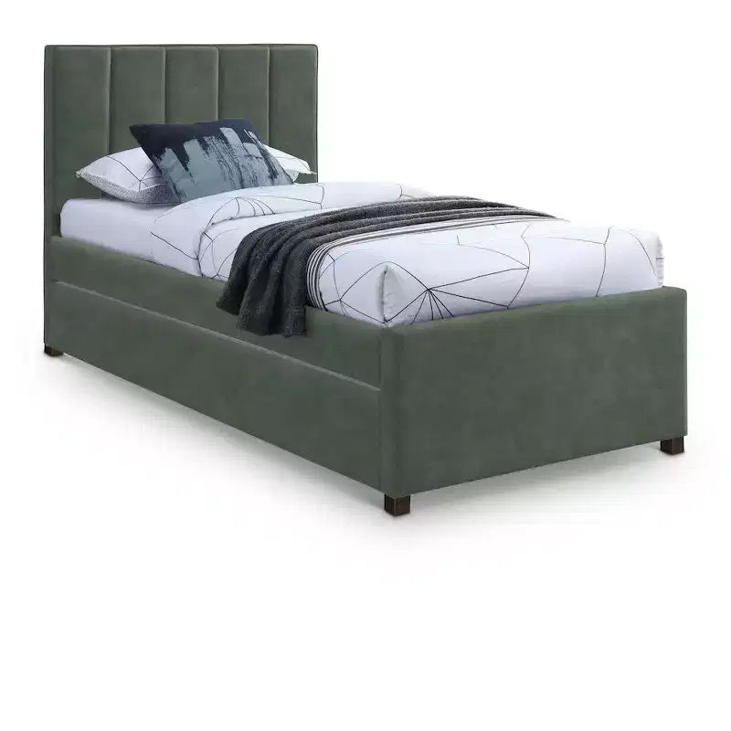 Meridian Furniture, Letto a rotelle singolo Hudson in pelle vegana