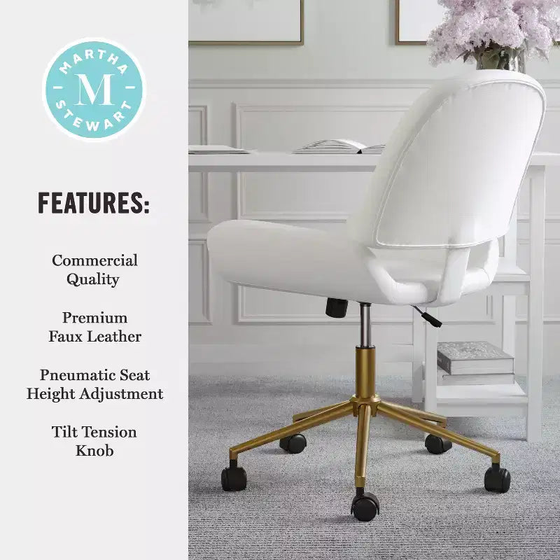 Sedia da ufficio imbottita Tyla di Martha Stewart