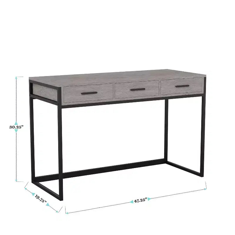 Scrivania Martha Stewart Ollie per ufficio con 3 cassetti