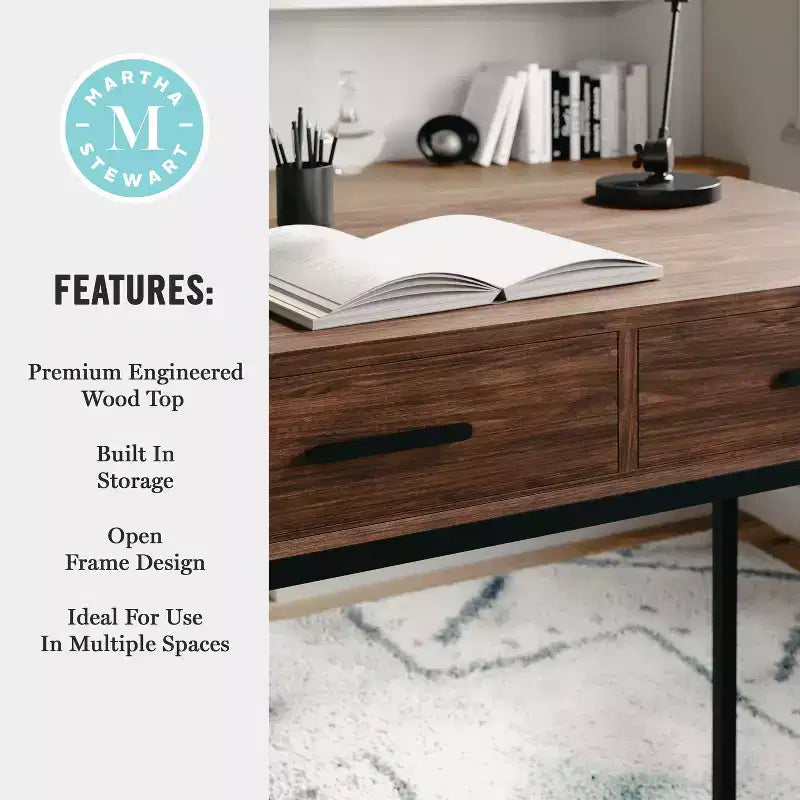 Scrivania Martha Stewart Ollie per ufficio con 3 cassetti