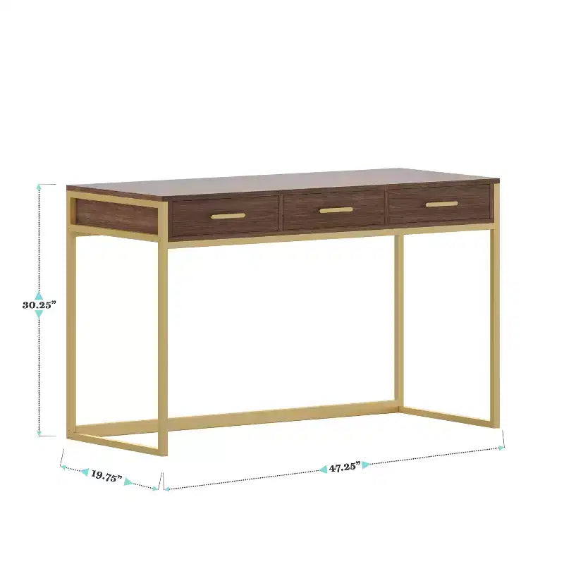 Scrivania Martha Stewart Ollie per ufficio con 3 cassetti