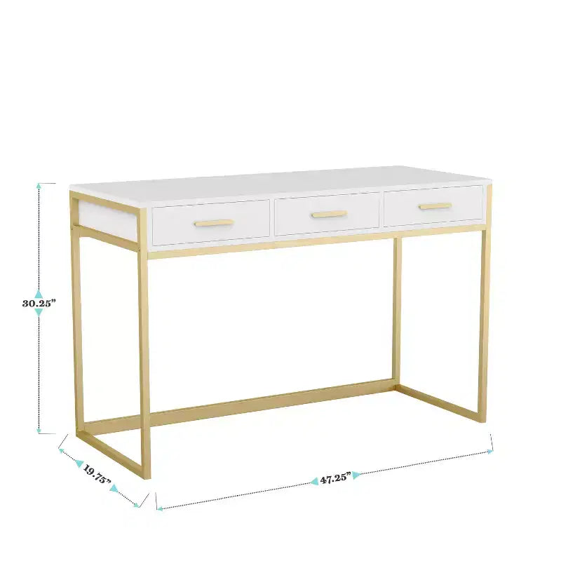 Scrivania Martha Stewart Ollie per ufficio con 3 cassetti