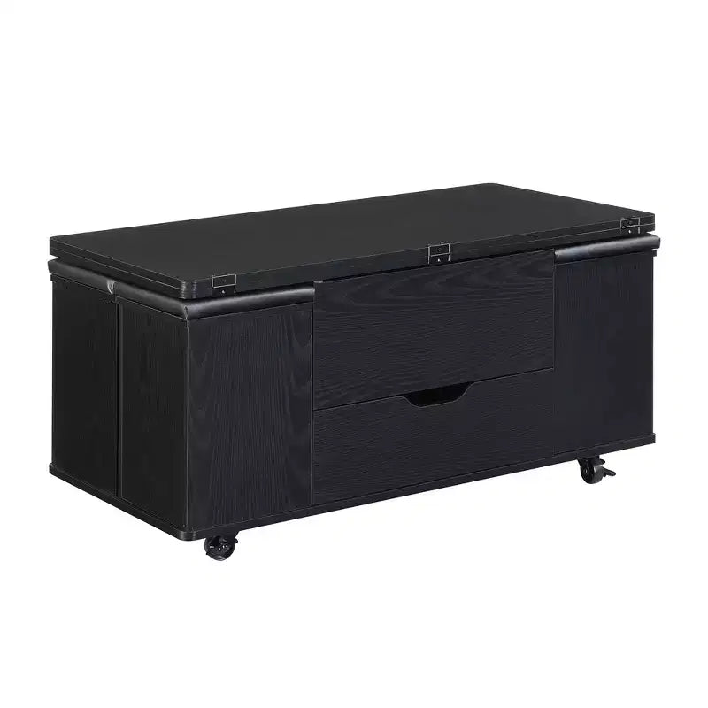 Tavolino da caffè multi-funzione moderno Zeus & Ruta con piano sollevabile, contenitore nascosto, 4 sgabelli e rotelle, perfetto per soggiorni moderni
