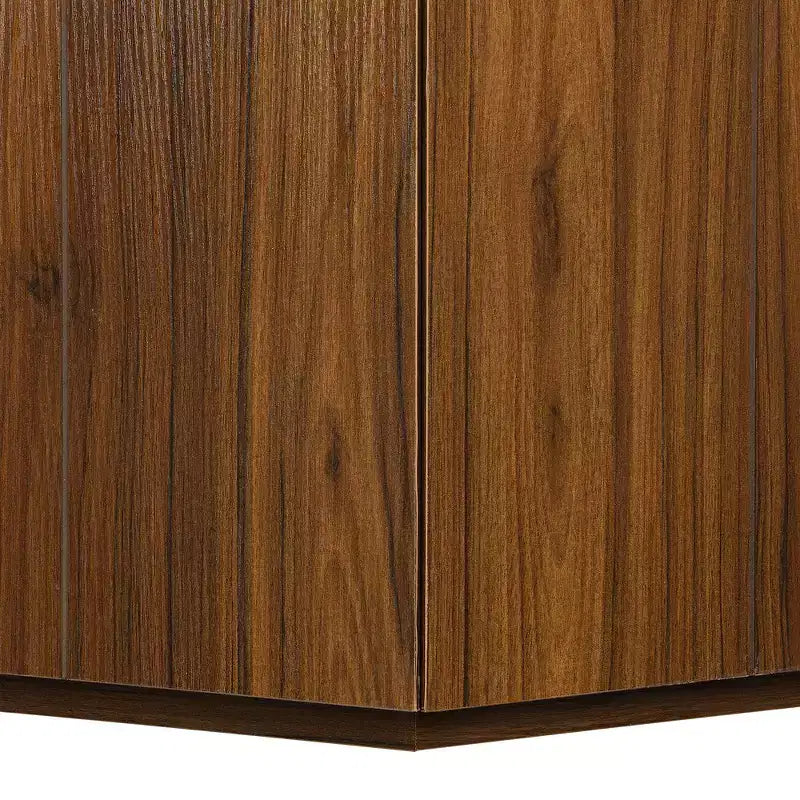Tavolino da caffè Zeus & Ruta esagonale rustico retrò con 2 cassetti a scomparsa, piano in marmo e finitura rovere per soggiorno