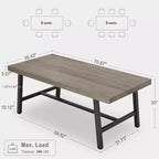 Tavolo da Pranzo Industriale per 6-8 Persone, Tavolo da Pranzo Rettangolare Lungo 200 cm, Tavolo da Cucina in Legno con Robusta Struttura in Metallo per Sala da Pranzo
