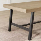 Tavolo da Pranzo Industriale per 6-8 Persone, Tavolo da Pranzo Rettangolare Lungo 200 cm, Tavolo da Cucina in Legno con Robusta Struttura in Metallo per Sala da Pranzo