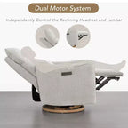 Spruce & Spring Poltrona reclinabile girevole elettrica doppio motore con cuscino lombare per cameretta