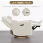Spruce & Spring Poltrona reclinabile girevole elettrica doppio motore con cuscino lombare per cameretta