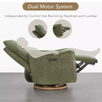 Spruce & Spring Poltrona reclinabile girevole elettrica doppio motore con cuscino lombare per cameretta