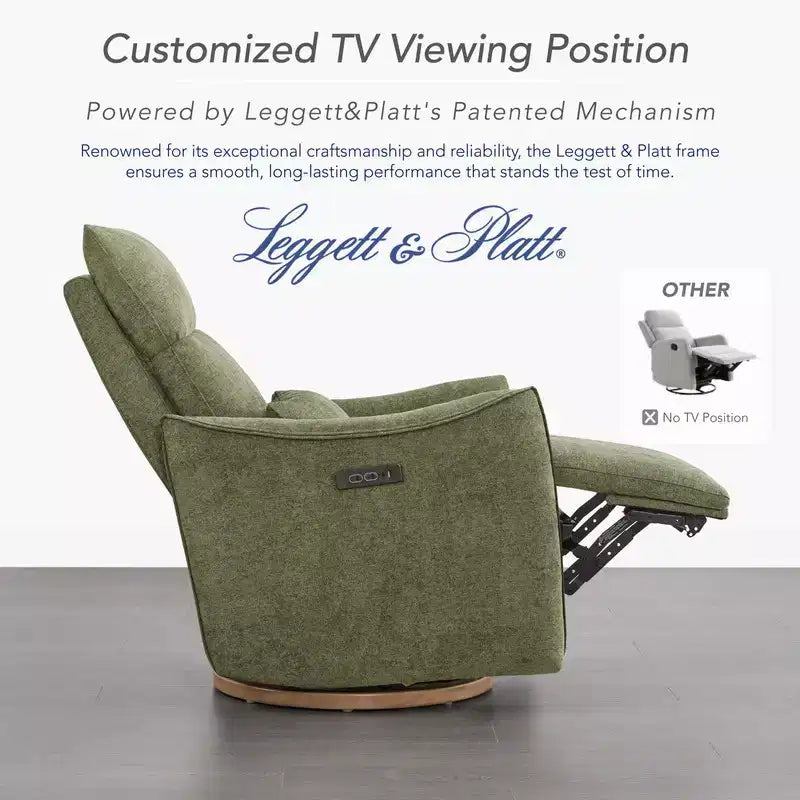 Spruce & Spring Poltrona reclinabile girevole elettrica doppio motore con cuscino lombare per cameretta