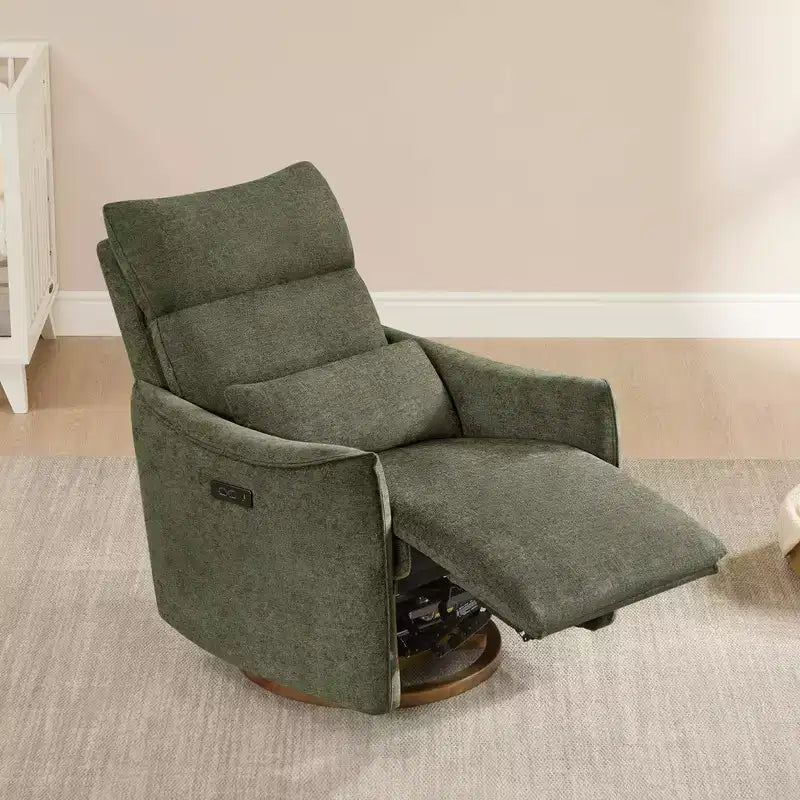 Spruce & Spring Poltrona reclinabile girevole elettrica doppio motore con cuscino lombare per cameretta