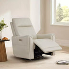 Spruce & Spring Genuine Leather Power Swivel Recliner Chair Nursery Glider