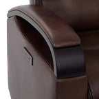 Poltrona reclinabile girevole con movimento a dondolo Spruce & Spring Leather Power con poggiatesta motorizzato