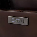 Poltrona reclinabile girevole con movimento a dondolo Spruce & Spring Leather Power con poggiatesta motorizzato