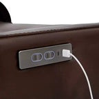 Poltrona reclinabile girevole con movimento a dondolo Spruce & Spring Leather Power con poggiatesta motorizzato