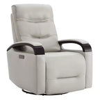 Poltrona reclinabile girevole con movimento a dondolo Spruce & Spring Leather Power con poggiatesta motorizzato