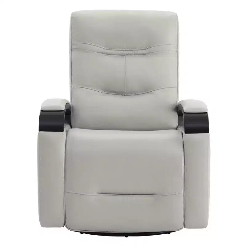 Poltrona reclinabile girevole con movimento a dondolo Spruce & Spring Leather Power con poggiatesta motorizzato