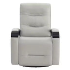 Poltrona reclinabile girevole con movimento a dondolo Spruce & Spring Leather Power con poggiatesta motorizzato