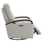 Poltrona reclinabile girevole con movimento a dondolo Spruce & Spring Leather Power con poggiatesta motorizzato