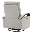 Poltrona reclinabile girevole con movimento a dondolo Spruce & Spring Leather Power con poggiatesta motorizzato