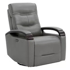 Poltrona reclinabile girevole con movimento a dondolo Spruce & Spring Leather Power con poggiatesta motorizzato