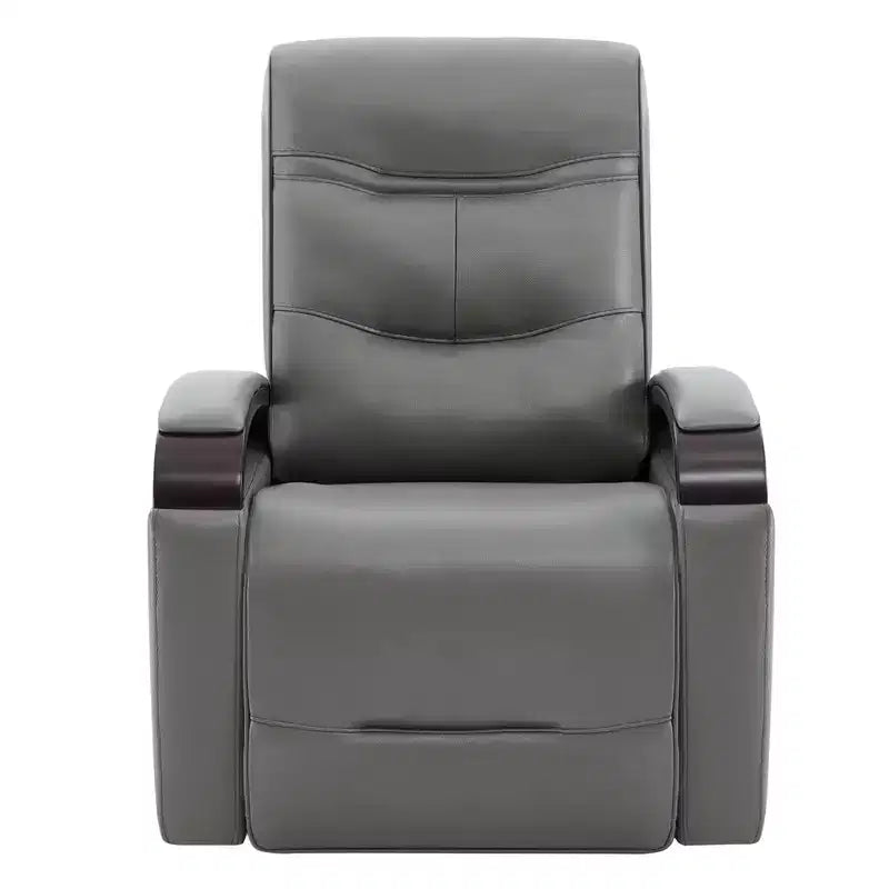 Poltrona reclinabile girevole con movimento a dondolo Spruce & Spring Leather Power con poggiatesta motorizzato