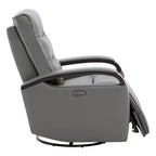 Poltrona reclinabile girevole con movimento a dondolo Spruce & Spring Leather Power con poggiatesta motorizzato